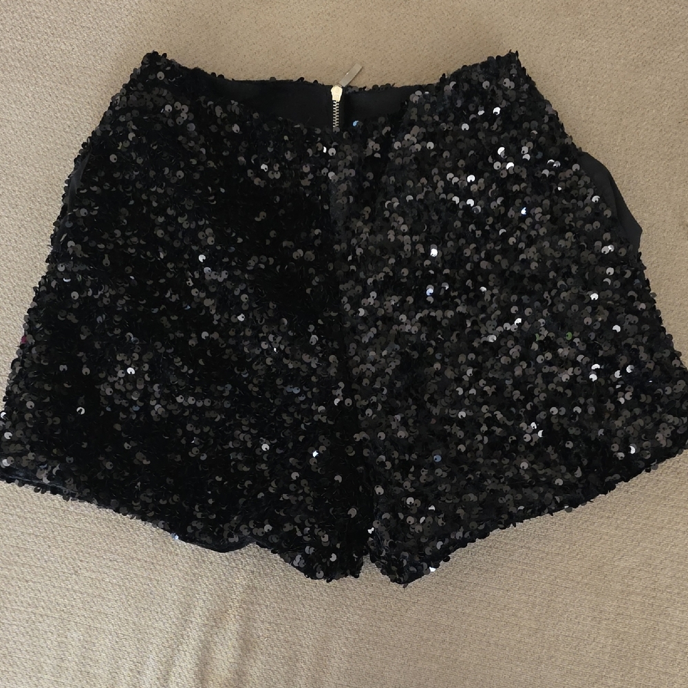 Source Unknown Black Sequin High-Waist Women’s Sh… - image 1